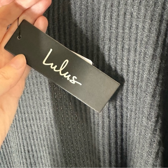 NEW Lulus Jack of All Trades Open Back Waffle Knit Black Top Size Medium - Picture 5 of 9